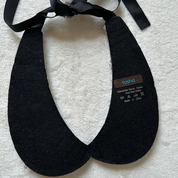 Pearl Collar Necklace with Tie Closure, Black Velvet, by Tasha for Nordstrom - Picture 4 of 4